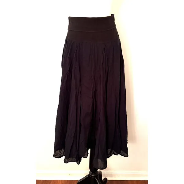 Baba Crinkle Assymetrical Convertible Foldover Skirt Tube Dress Witchy Boho Sz L - Image 2