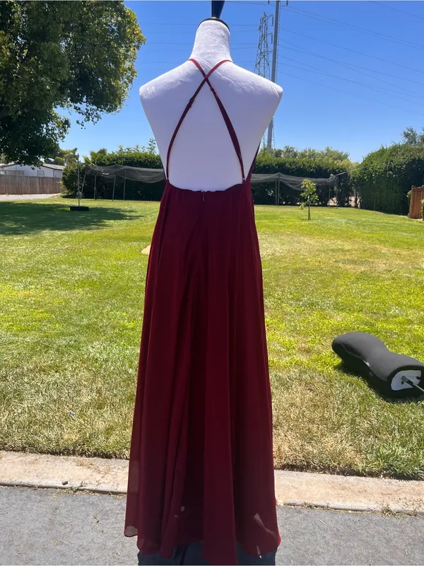 Lulus mythical kind of love burgundy maxi dress - Image 4