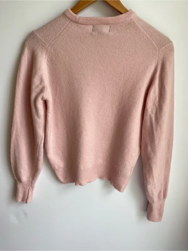 VTG Lands End 100% Lambswool Made in England Crewneck Sweater Jumper Pink S - Image 3
