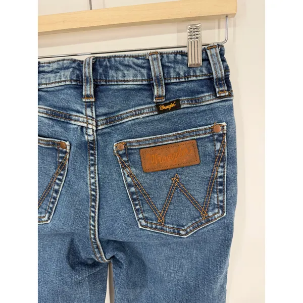 Wrangler High Rise Trouser Jeans Womens 25x32 Blue Medium Wash Excellent Flare - Image 4