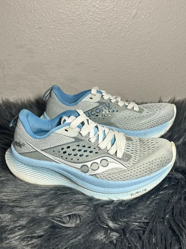 Saucony RIDE 17 Women Light Blue Running Shoe Cushioned Support Sneakers Sz 6.5 - Image 4