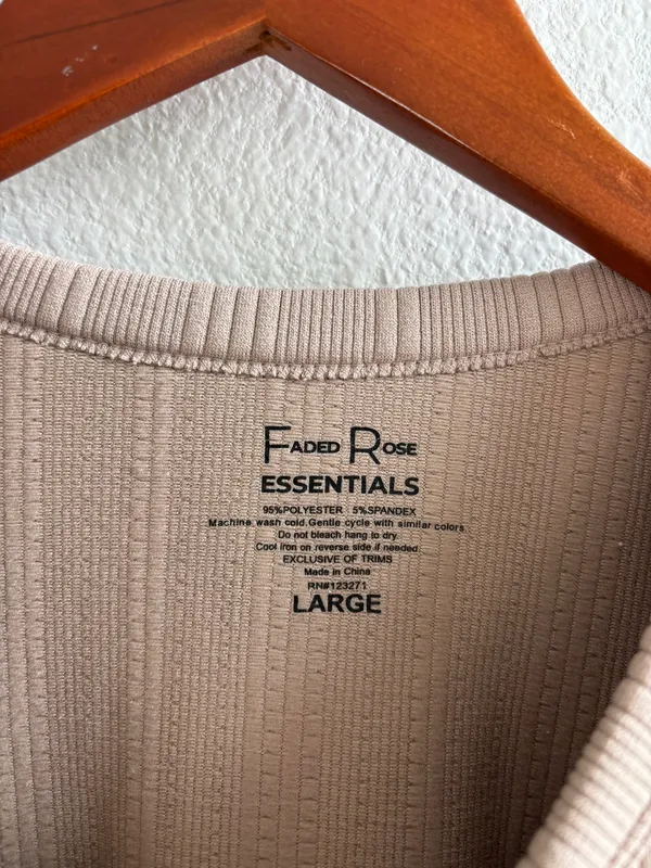 Faded Rose Tan Long Sleeve Crop Top - Image 5