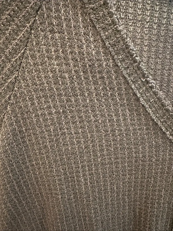 Sienna Sky Dark Green Waffle-Knit Button-Front Tie Hem Top - Image 4