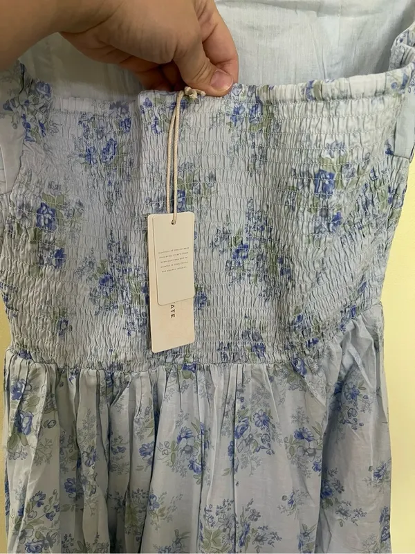 NEW Altar’d State Blue Floral Strapless Maxi Dress Size XL NWT - Image 7