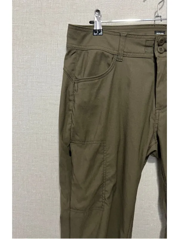 prAna Olive Green Straight Fit Stretchy Outdoors Hiking Utility Pants - Image 2