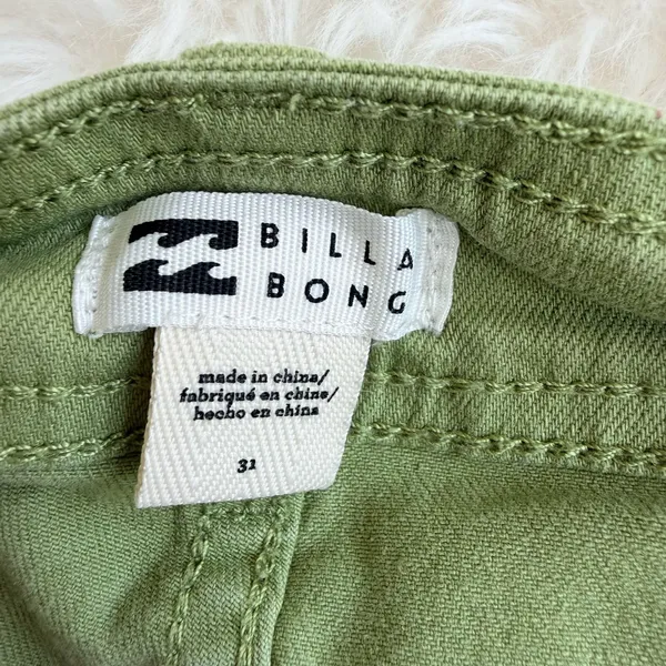 Billabong Sage Green Raw Hem Wide Leg Pants Size 31 - Image 3
