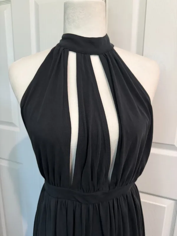 Free People FP Beach Knit Maxi Dress Cutout Backless Black Size XS - Image 2