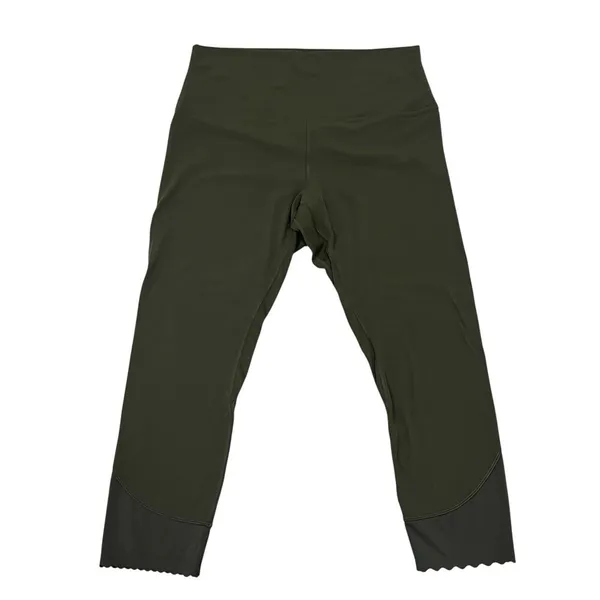 Lululemon Wunder Under HR Crop 25” Scallop Olive Green Full On Luxtreme Size 12 - Image 2