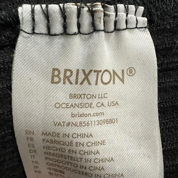 Brixton Sweater Womens Small Black Corduroy Crewneck Pullover Emo Goth Dark - Image 7