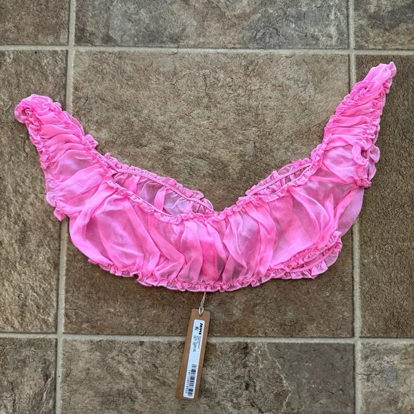 Skims Romance Chiffon Crop Top Bubblegum Size XXS - Image 6