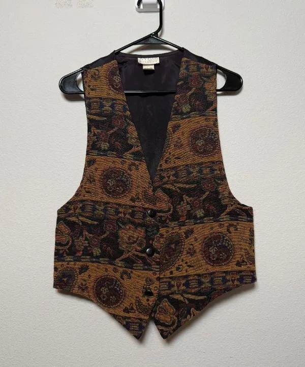 Vintage 90s Embroidered Design Vest - Image 4