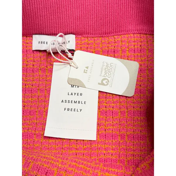 Free Assembly Pink Orange Textured Knit Mini Sweater Skirt Size Medium NWT‎ - Image 7