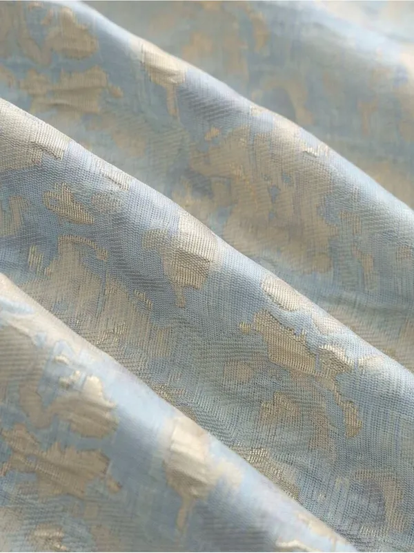 Sleeveless Light Blue Bow Jacquard Dress Size XL - Image 3