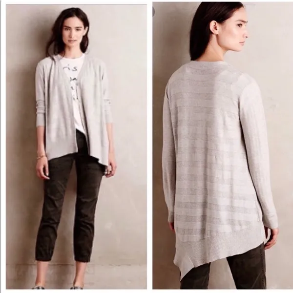 Anthropologie grey cardigan M - Image 2