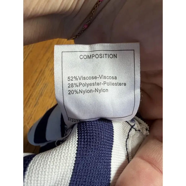 Christian Dior Bralette Womens 38 M Blue Striped J'Adior Logo Knit Wireless - Image 4