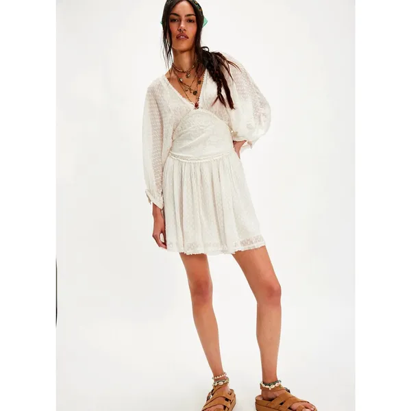 Free People Sweet Dreams Mini Dress Tofu size M - Image 4