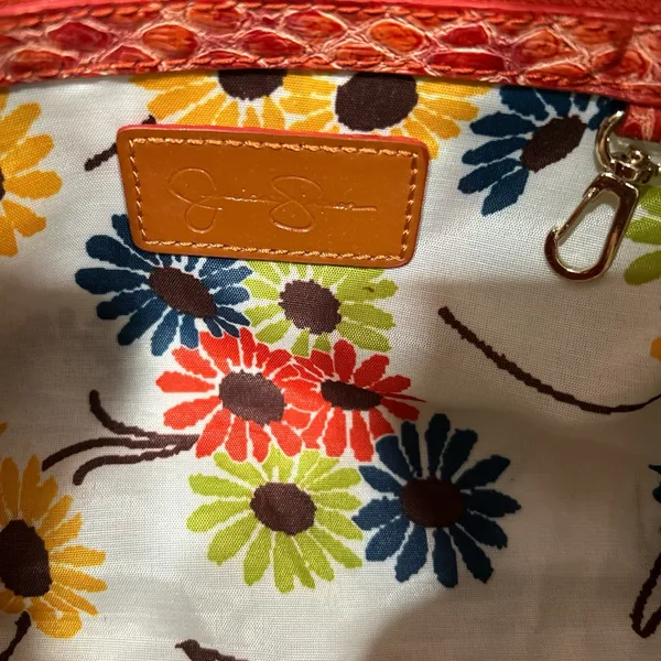 Jessica Simpson Coral Textured Hobo with Yellow Butterfly Accent - Image 7