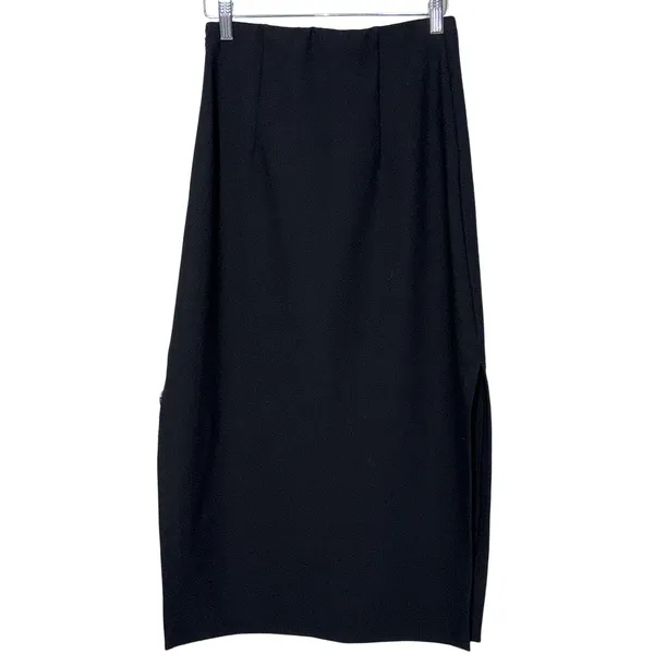 NEW Abercrombie & Fitch Black Polyester Side Slit Long Maxi Skirt Womens Size S - Image 2