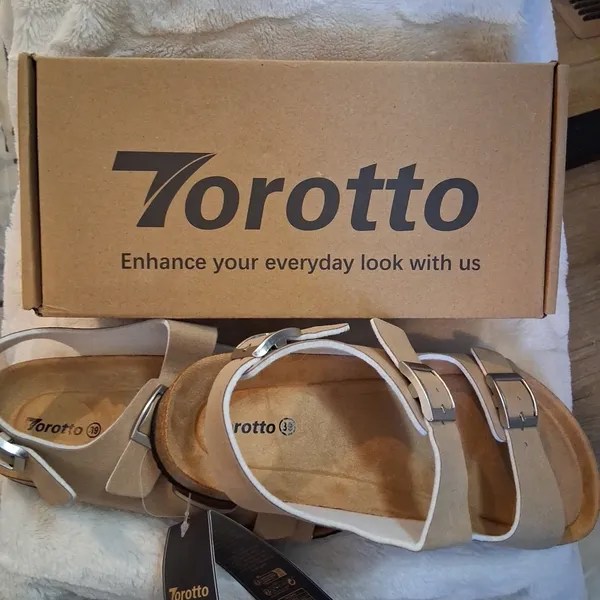 NEW Torotto Beige Double-Buckle Cork Sandals Women Size 8 Men Size 6.5 Cushioned - Image 10
