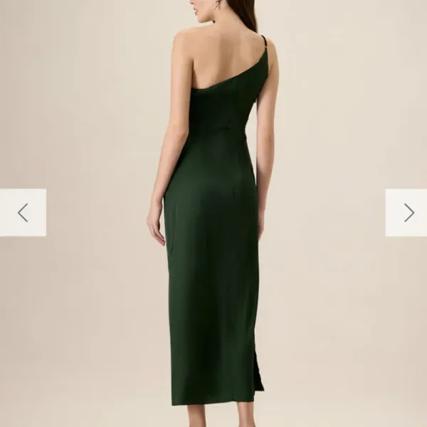 RIHOAS Women's Green One-shoulder Satin Maxi Dress 3 - Image 7