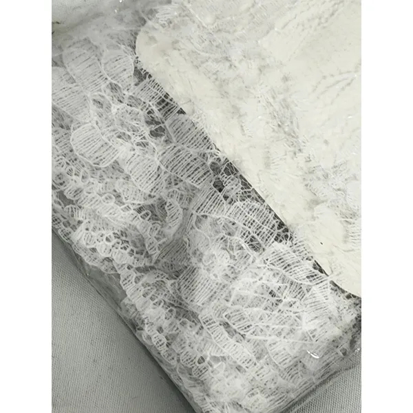White Lace‎ Gloves Sz OS Floral Sheer Ruffle Bridal Wedding Formal - Image 3