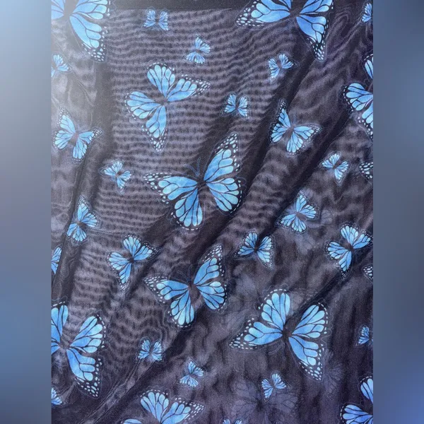 Blue Butterfly Print Skirt Set Size M - Image 3