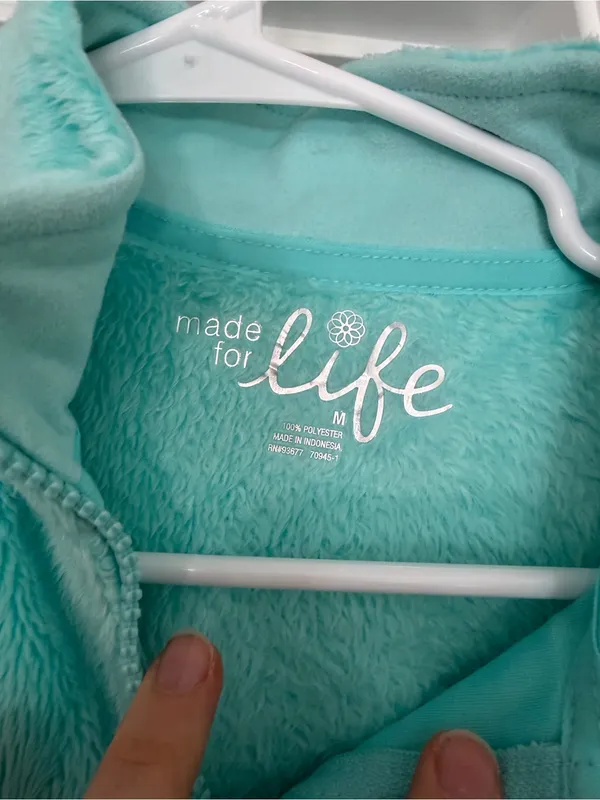 made for life Aqua Plush Full-Zip Teddy Jacket - Image 3