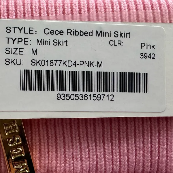 NWT Meshki CeCe Pink Ribbed Knit Mini Skirt, size M Barbiecore boho Y2K ballet - Image 6