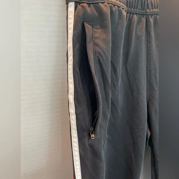 Adidas Climacool Classic Warm Up Pants Black with Side Stripe size small - Image 2