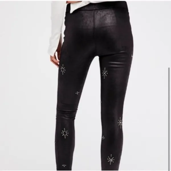 NWT Free people studded‎ vegan leather leggings sz 24 - Image 3
