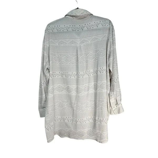 Cupshe Womens White‎ Geometric Print Button Down Shirt Dress Cover Up Size S - Image 9