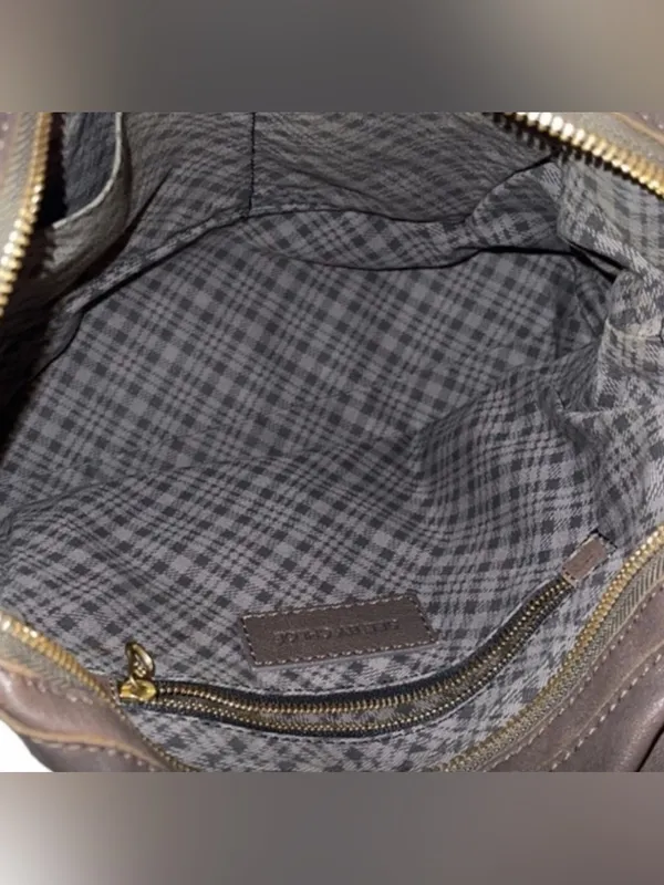 See by Chloé Gray Brown Leather Shoulder Bag Snakeskin Trim - Image 11
