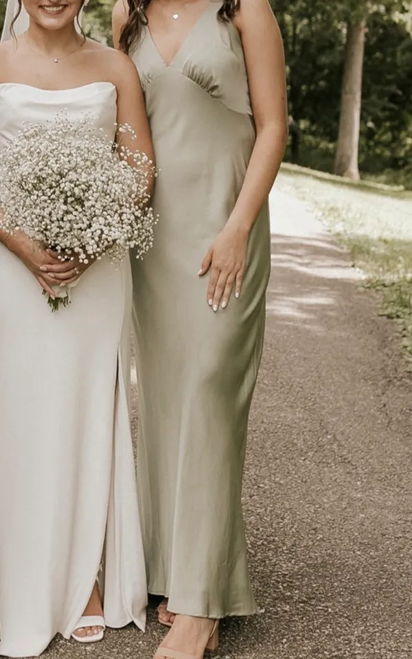 Park & Fifth Sage Green Bridesmaid Dress - Image 4