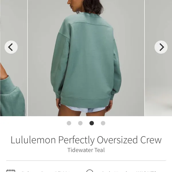 lululemon teal green perfectly oversized crewneck sweatshirt - Image 5