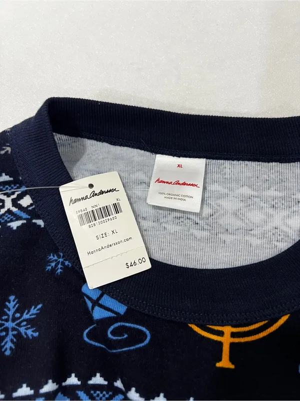 Hanna Andersson Hanukkah Themed Pajama Top 100% Organic Cotton Size XL Navy Blue - Image 7
