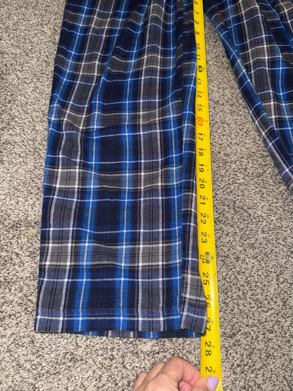 Eddie Bauer Men's Lounge Plaid Pajama Pants Blue Grey Size M - Image 3