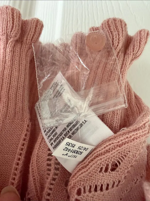 American Eagle Pointelle Knit Tank Women Small Pink Cotton Button Front NWT - Image 7