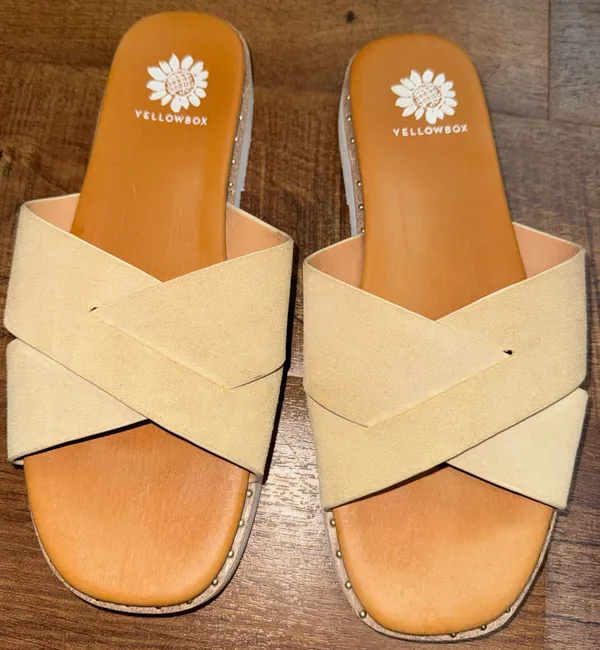 Yellow Box Women’s Hemes Slide Sandal Size 10, Taupe Without Box - Image 2