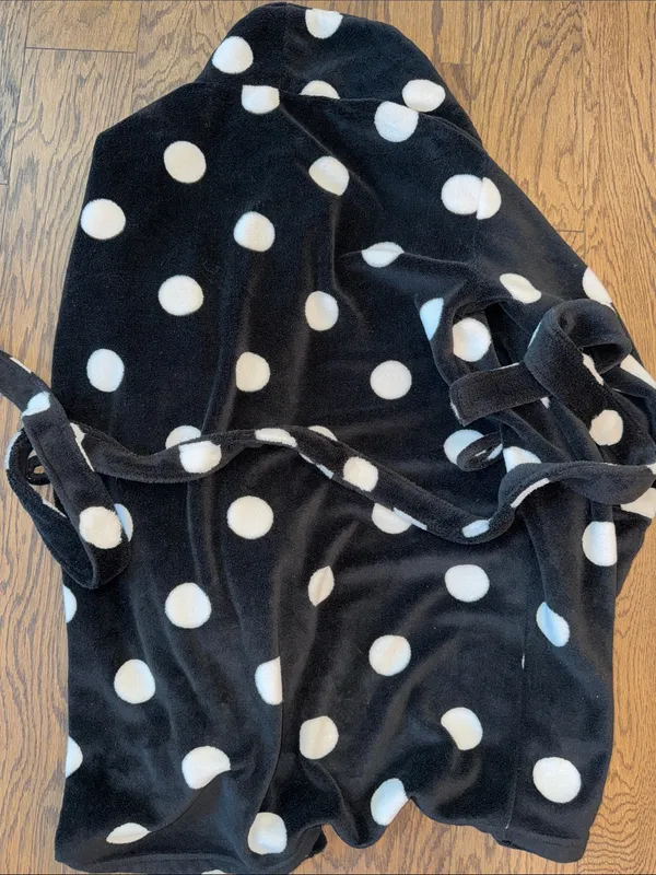 PINK - Victoria's Secret Black & White Polka Dot Robe - Image 5