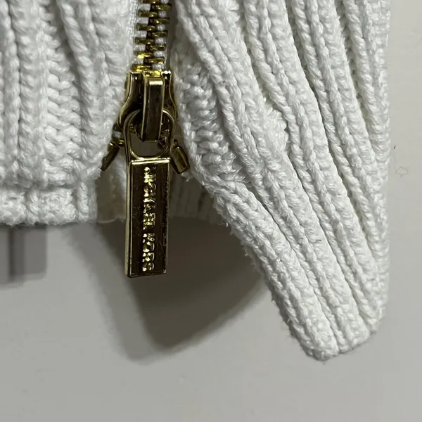 Michael Michael Kors White Cable‎ Knit Side Zip Sweater Womens Medium - Image 3