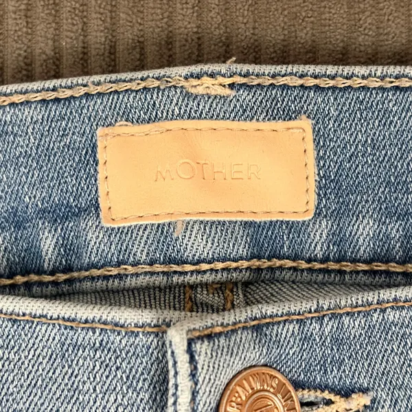 MOTHER The Insider Crop Step Fray Jeans Women 30 Light Kitty Rager Side Stripe - Image 8