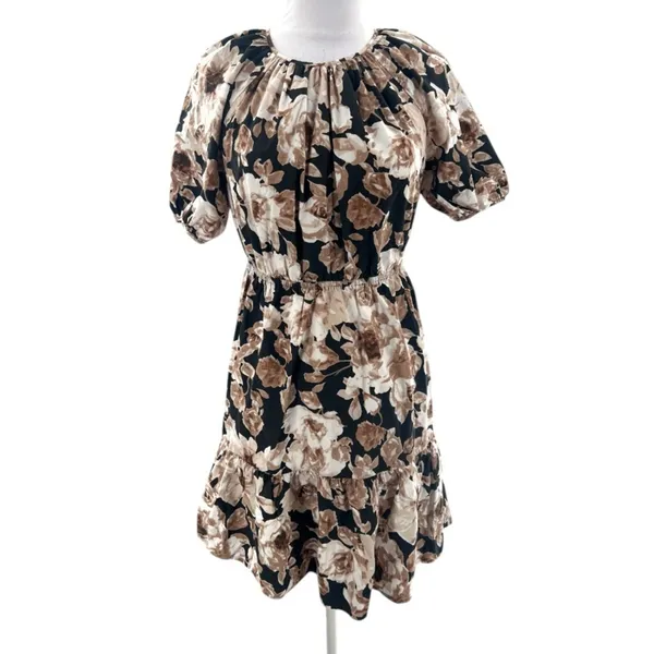 Rails‎ Khloe Floral Knee Length Shift Dress Sepia Roses Sz XS - Image 4
