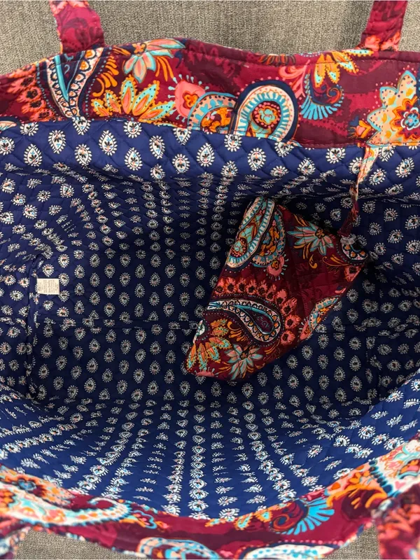Vera Bradley Burgundy Paisley Quilted Big Tote - Image 2