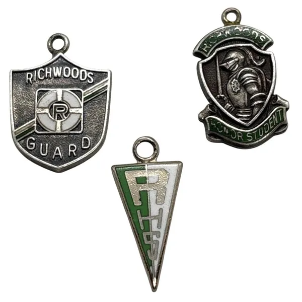 Vintage‎ Richwoods High SchooI Illinois Lot 3 Charm Pendant Sterling 925 Silver - Image 2