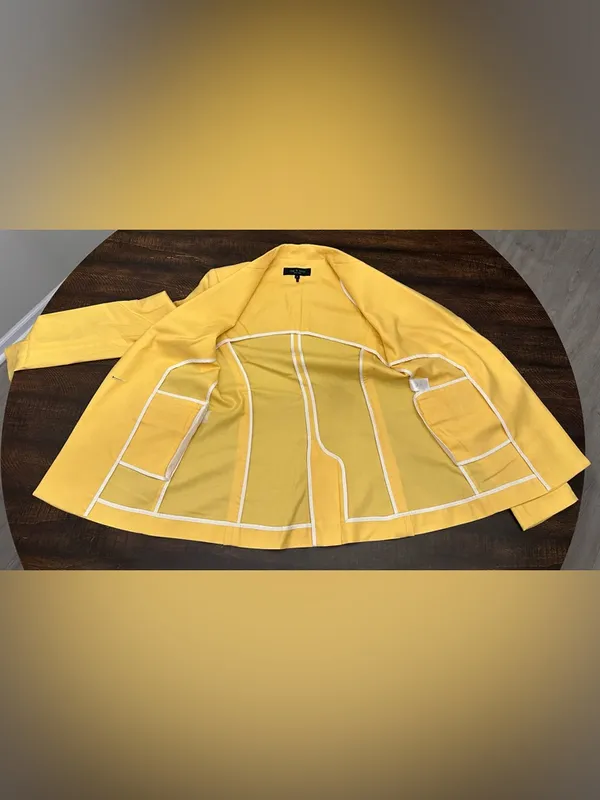 Rag & Bone Bonnie Wool Blend Yellow Blazer Jacket Size 6-Spots - Image 9