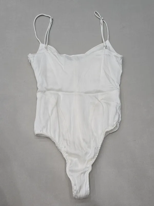 Zara White Satin Corset Bodysuit Size XS - Image 2