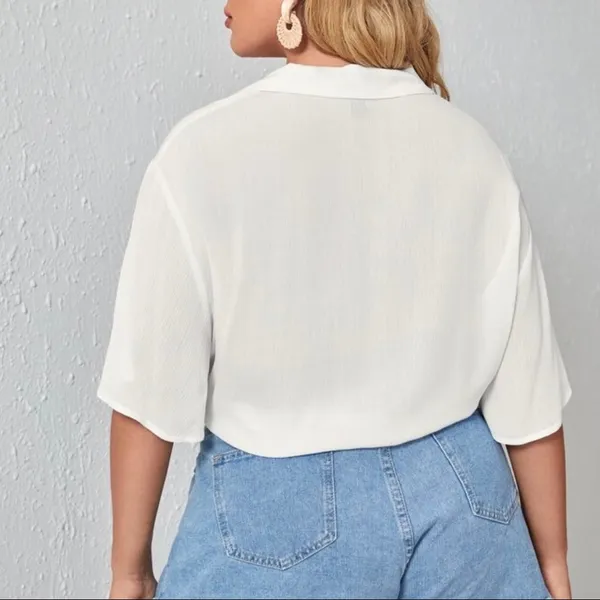 SHEIN knot detail half sleeve blouse - Image 4