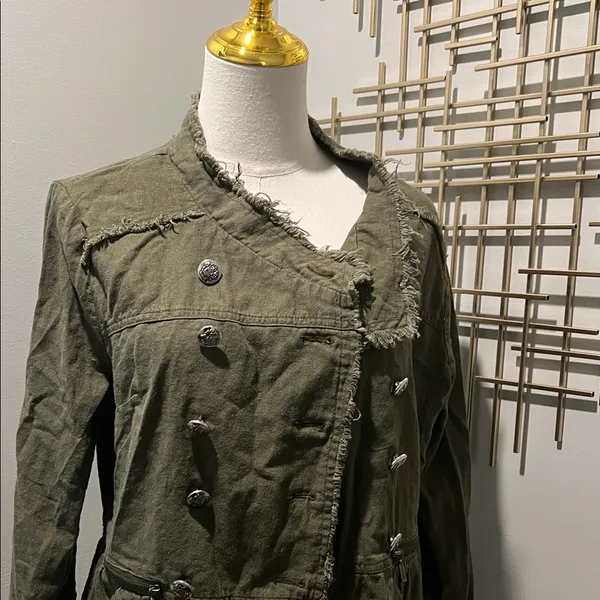 VENUS Dark Green Frayed Utility Jacket - Image 2