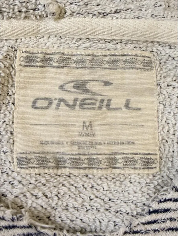 O’Neil Womens Medium NWOT Navy White Striped Pullover Hoodie 100% Cotton - Image 3