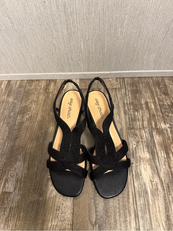 easy street Black Braided Slingback Sandal Size 8.5 - Image 8